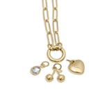 18K Gold Cherry Love Charm Holder Necklace Gift Set