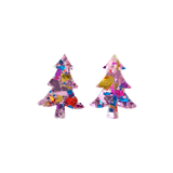 Christmas Tree Studs - Light Pink Sparkle