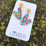 Confetti Heart Acrylic Love Statement Earrings