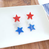 Star Spangled Sparkle Dangles - 4th of July Earrings