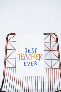 Best Teacher Ever New Colorblock  | Gift Towel