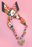HANDMADE SCARF NECKLACE - CHRISTMAS SNOWMAN BOW