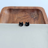 Cat Studs - Black // Fall Earrings, Halloween