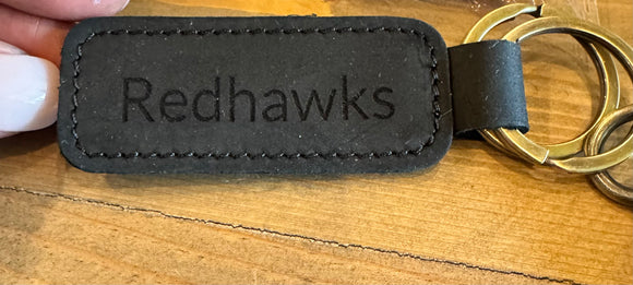 Genuine Leather Keychain: Redhawks