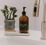 16oz Amber Glass Soap Dispenser (Hand & Dish Soap Options)