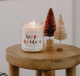 Happy Holidays Soy Candle - Clear Jar - 9 oz