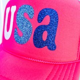 Pink USA Trucker Hat