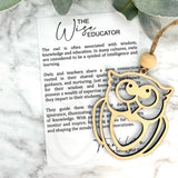 The Wise Educator Owl Story Card Ornament / Car Charm
