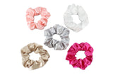 Morning Glamour Satin Hair Scrunchies 5 Pack