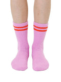 Living Royal Fuzzy Crew Socks w/ Bottom Grip Phrase - "Oh What Fun"