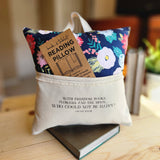 With Freedom, Books... Oscar Wilde, Reading Pillow, navy