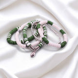 Green and White Game Day Bracelet Stack