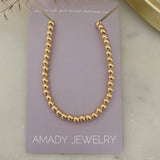 18k Gold Filled beaded layering necklace waterproof