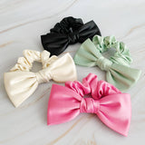 Satin Bow Tie Hair Scrunch (Color Options Available)