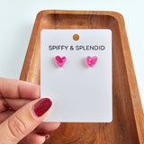 Hand Drawn Heart Studs (Options Available)