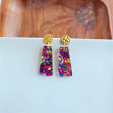 Mia Mini Earrings - Pink Sparkle