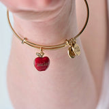 Alex & Ani Teacher 'Grow, Inspire, Love' Apple Charm Bangle
