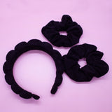 Puffy Terry Cloth Padded Spa Headband with Scrunchies