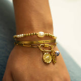 18K Gold PVD "Choose to Shine" Engraved Bangle Bracelet