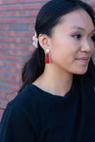 Mia Mini Earrings - Red Glitter Game Day