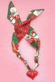 HANDMADE SCARF NECKLACE - CHRISTMAS SNOWMAN BOW