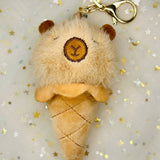 Capybara Ice Cream Plush Keychain Summer Cute Kawaii Gift