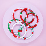 Christmas Silicone Beaded Bubble Bracelets - 6 Pack