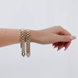 Mixed Metals Watch Band Bracelet - WATERPROOF