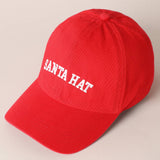 Santa Hat Text Embroidery Baseball Cap