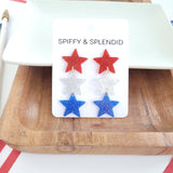 Star Spangled Sparkle Dangles - 4th of July Earrings