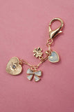 HEART BOW CLOVER STONE BAG CHARM