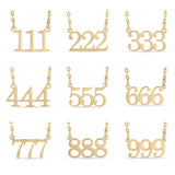 18K Gold PVD Stainless Steel Angel Number Necklace