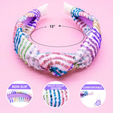 Kids Knot Headband - Rainbow Sequin Knotted Hair Accessories