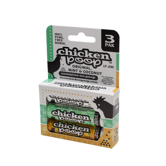 Chicken Poop® FAVORITES Lip Balm Lip Junk Trio - All Natural