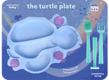 Baby Turtle Suction Plate and Training Utensils: Green Turtle Plate