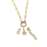 18K Gold Stainless Steel Mama Charm Holder Necklace Gift Set