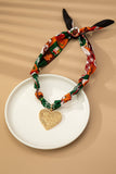 HANDMADE SCARF NECKLACE - CHRISTMAS SNOWMAN BOW