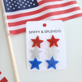 Star Spangled Sparkle Dangles - 4th of July Earrings