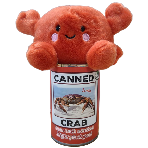 Sandy the Canned Crab - Eco-Friendly Plush w/Jokes