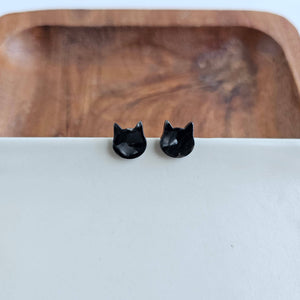 Cat Studs - Black // Fall Earrings, Halloween