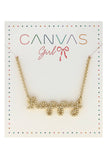 Canvas Style Molly Pearl Studded Happy Children's Jewelry in Worn Gold