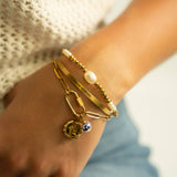18K Gold PVD "Choose to Shine" Engraved Bangle Bracelet