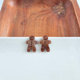 Gingerbread Studs - Brown Shimmer // Christmas, Holiday, Jewelry, Earrings