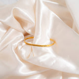18K Gold PVD Kind Heart Fierce Mind Engraved Bangle