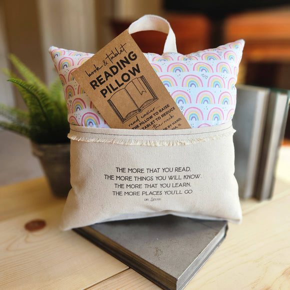 Seuss, Reading and Tablet Pillow, rainbow