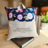 With Freedom, Books... Oscar Wilde, Reading Pillow, navy