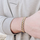 Mixed Metals Watch Band Bracelet - WATERPROOF