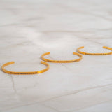 18K Gold PVD Kind Heart Fierce Mind Engraved Bangle