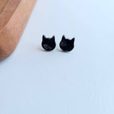 Cat Studs - Black // Fall Earrings, Halloween