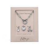 18K Gold Cherry Love Charm Holder Necklace Gift Set